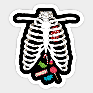 Skeleton Rib Cage Heart Candy funny halloween Sticker